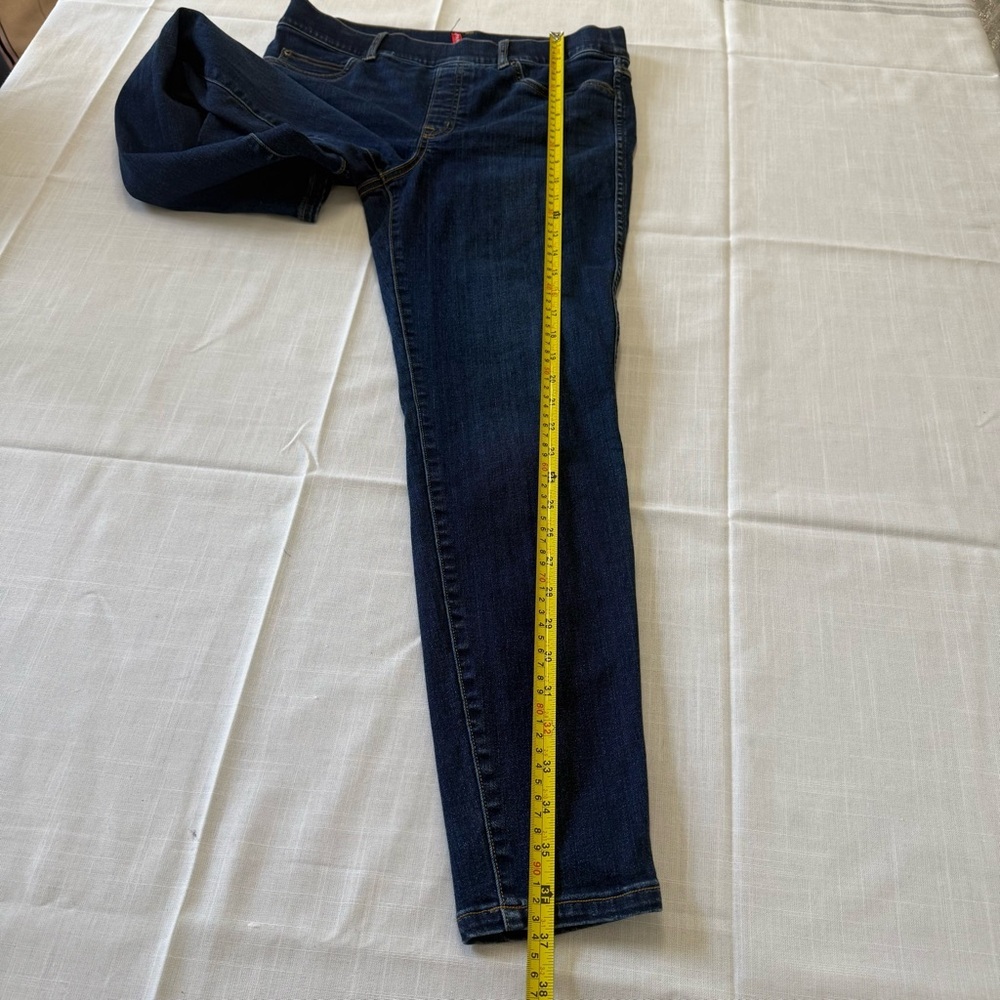 SPANX Ankle Length Skinny Jeans Dark Wash Denim Pull On Women’s Size L - Picture 8 of 11